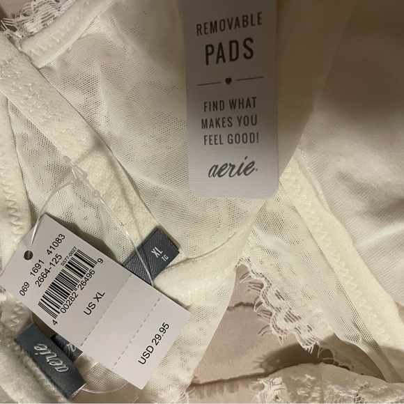 NWT Aerie Ivory Lace Bralette XL - Picture 3 of 3